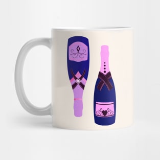 Pink and purple champagne bottles Mug